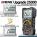 ANENG SZ20 High Accuracy Multimeter with Screen Backlight NCV Induction Dual Fireproof Fuse AC DC Voltage Detection up to 25000 Range Ideal for Electricians Technicians DIY