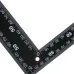 Stainless Steel Square Ruler 90 Degree Angle Black Coated Metric Imperial Scale Precision Measurement Tool for Woodworking Metalworking