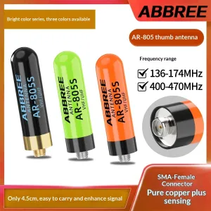 ABBREE AR-805S UV Dual Band Short Antenna for Baofeng Walkie Talkie 2.15dBi High Gain SMA Female 25W Signal Booster