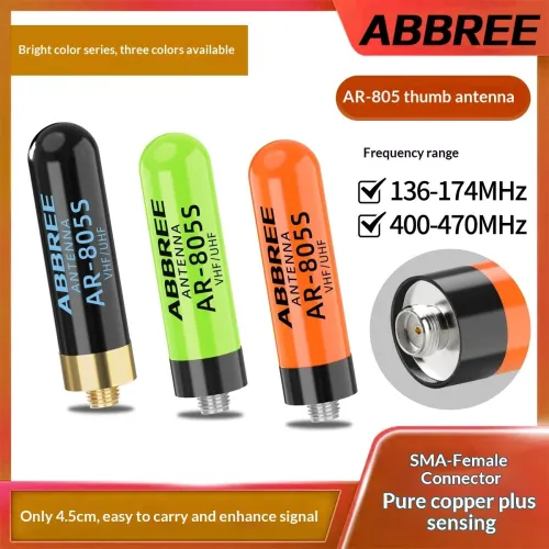 ABBREE AR-805S UV Dual Band Short Antenna for Baofeng Walkie Talkie 2.15dBi High Gain SMA Female 25W Signal Booster