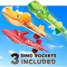 Pedal Flying Dinosaur Rocket Launcher for Kids Launch up to 100 ft Outdoor Toys Family Funny Toy