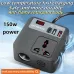 Car Power Inverter 12V 24V to 220V 150W Multiple USB Ports QC3.0 PD Fast Charging LED Voltage Display Portable Converter Adapter Vehicle Accessory