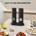 IPRee Automatic Electric Salt and Pepper Grinder Set Battery Powered with Ceramic Grinder Core Adjustable Coarseness LELight Dual Chamber Kitchen Gadgets Spice Mill
