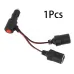 Car Lighter Adapter 12V 24V 240W Dual Splitter With On Off Switch 1 Male To 2 Female Sockets Portable Power Accessories 10cm Cable Black Red PVC Material