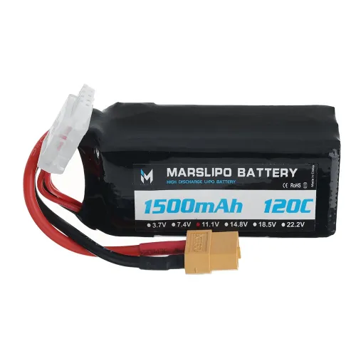 MARSLIPO 11.1V 1500mAh 120C 3S Lipo Battery XT60 Plug for RC Drones