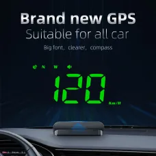 M1 Multifunctional New Energy Car HUD Head-up Display GPS Speedometer Dashboard Projection Green Light USB Rechargeable
