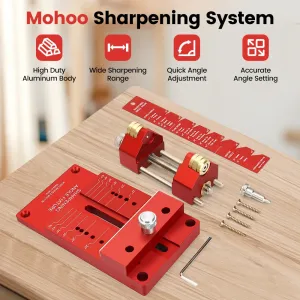 Mohoo Sharpening System Honing Guide Sharpening Holder Angle Fixture Angle Gauge for Woodworking Chisel