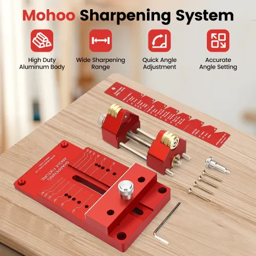 Mohoo Sharpening System Honing Guide Sharpening Holder Angle Fixture Angle Gauge for Woodworking Chisel