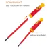 10 in 1 Insulated Screwdriver Set Home Maintenance Electrician Kit Anti Electric Red Ergonomic Handles for Electrical Repairs and Home Devices
