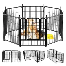PawGiant Dog Playpen Designed for Indoor Use, Dog Pen with Rubber Pads for Small Medium Dogs Puppy Inside