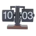 Retro Mechanical Flip Clock Square Wooden Base 24-Hour Retro Style Flip Down Clock Desk Decoration Multifunctional Flip Desk Clock Walnut Wood Construction for Home/Office Decor