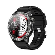 Senbono HK08 1.43-inch AMOLED Display GPS Geomagnetic Compass Altitude&Pressure bluetooth Call Heart Rate Blood Pressure Blood Oxygen Monitor Sleep Monitoring Multi-sport Modes IP68 Waterproof Smart Watch