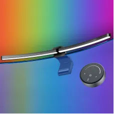 RGB Curved Computer Monitor Light Bar 10W Dual Light Source Non Glare Asymmetric LED Desk Lamp with Remote Control USB Powered