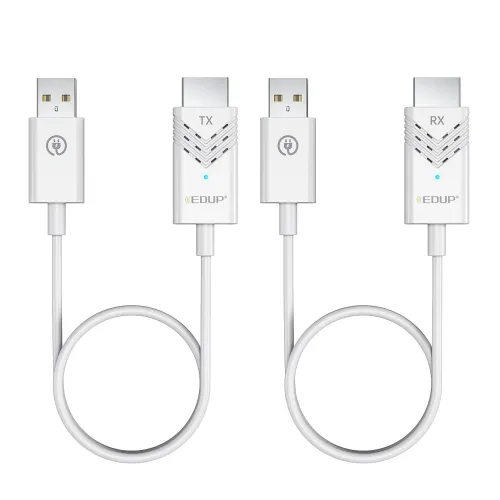 EDUP Wireless HD Transmitter and Receiver Kit 1080P@60Hz Full HD Extender 50m Long Range 0.1s Delay Plug and Play Support Multi Device for Streaming Mirroring