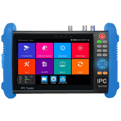 IPC9800CMADHSPro CCTV Tester 7 Inch All-in-one 8K H.265 Camera Testing 8MP CVI/TVI/AHD/EX-SDI HDM 4K Dual Gigabit Ethernet PoE Wi-Fi Analyzer