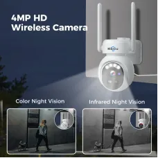 Hiseeu WTDK05-Q 4MP PTZ Solar Powerd Camera Wireless Night Vision PIR Humanoid Detection IP66 Waterproof WiFi Security IP Cameras Smart Home Safety Systems