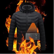 TENGOO HJ-09B Heated Jacket 9 Areas Dual Control Zones USB Charging Winter Warm Outdoor Electric Heating Jackets