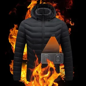 TENGOO HJ-09B Heated Jacket 9 Areas Dual Control Zones USB Charging Winter Warm Outdoor Electric Heating Jackets
