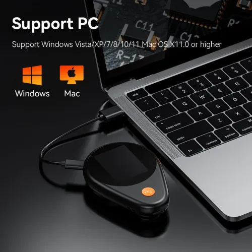 Handheld Digital Microscope 2MP 500X Magnification Autofocus Lens 8 LED Lights Portable Type-C Charging 2 Inch IPS Screen