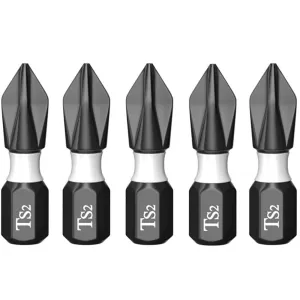 5/10PCS Tungsten Steel Electric Screwdriver Head Set High Hardness Magnetic Cross Head S2 Alloy Bits Nickel Plated Rust Resistance