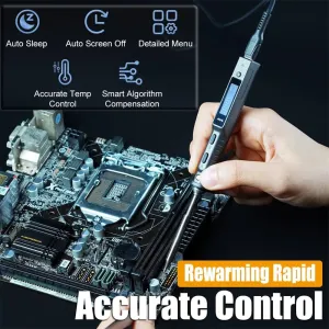 TS101 Smart Soldering Iron USB-C 65W DC 9-24V 90W PD3.1 50-400C Adjustable Temperature Compact Lightweight Professional Tool Soldering Kit