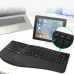 Delux GM909 Ergonomic Keyboard 2.4G Wireless/bluetooth 112 Keys Rechargeable Full Size with Scissor Switch Palm Rest for Windows/Mac
