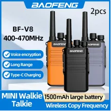 Baofeng BF-V8 Walkie Talkie 5W 16 Channels Long Range 1-8KM 1500mAh Battery Voice Encryption Type-C Charging Walkie Talkie
