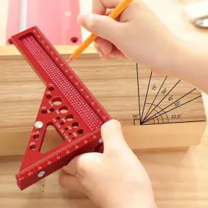 JIGHOLE 3D Multi-Angle Measuring Ruler Square Ruler Hole Drawing Ruler Metric Scale Carpenter Woodworking Layout Tool