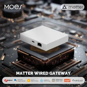 Moes Matter Smart Zigbe Home Bridge Matter Wired Gateway Hub Support Voice Control Via Alexa Google Siri Homekit Smartthings