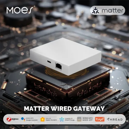 Moes Matter Smart Zigbe Home Bridge Matter Wired Gateway Hub Support Voice Control Via Alexa Google Siri Homekit Smartthings