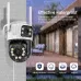 Guudgo 6MP HD Dual Lens Wireless Security Camera 360 Color Night Vision Human Motion Detect Two Way Audio Waterproof Design Surveillance CCTV Cameras