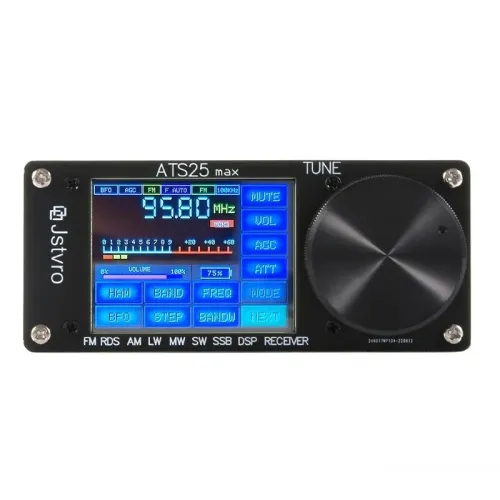 ATS-25 Max Si4732 All Band Radio Receiver FM AM LW MW SW SSB DSP Receiver + 2.4" Touch Screen + Touch Pen + Antenna + Manua