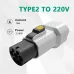 EVqiaoyi TYPE2 V2L European Standard Charging Pile Charger Adapter Type 2 To 220V 16A 3.5KW IP54 Fireproof Material Silver Plated Copper Connector
