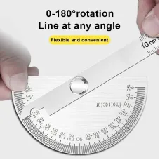 180 Degree Protractor Metal Angle Finder Goniometer Angle Ruler Stainless Steel Woodworking Tools Rotary Measuring Ruler