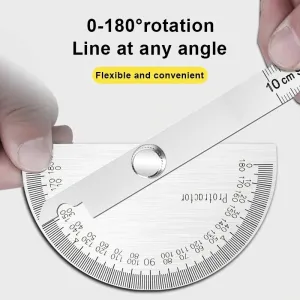 180 Degree Protractor Metal Angle Finder Goniometer Angle Ruler Stainless Steel Woodworking Tools Rotary Measuring Ruler