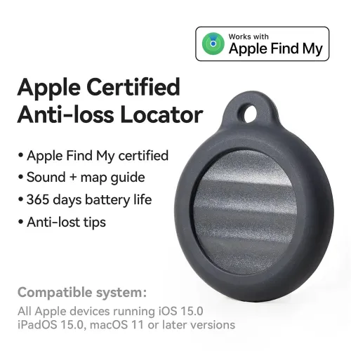 ROCKBRORT1W Mini GPTracker System FindMy App Air Tag Key Bluetooth 5.1 Sound Guidance Anti-Theft Remote Tracker Child Pet Finder