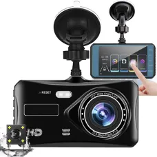1080P HD Driving Recorder with 4-inch IPS Touch Screen Aluminum Alloy Material Front and Rear Dual Recording Dash Camera