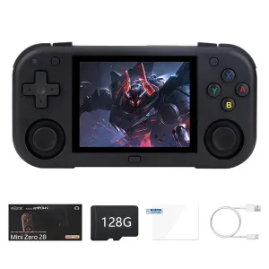 128G MagicX Mini Zero 28 Retro Handheld Gaming Console Bliut in 11256+ Games 2.8 Inch IPS Android System 30+ Emulators 2900mAh Lightweight Portable Pocket Video Game Console