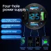 66W 4-Port USB PD Car Charger Adapter Dual 2.4A USB-A PD QC3.0 Fast Charging with Blue LED for iPhone 13 14 14 Pro Max for Huawei Mate50 for Samsung Galaxy S22 for Redmi K60 for OPPO Reno9