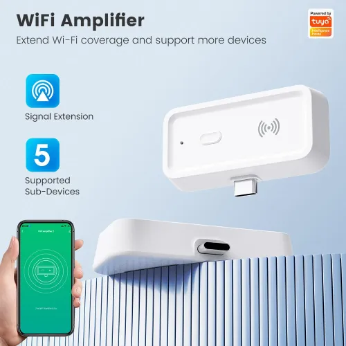 MG-ZJQ102 Tuya Smart WiFi Signal Repeater Wireless Network Amplifier Extender 2.4GHz 15-20m Range Plug and Play Work with Tuya & Smart Life APP