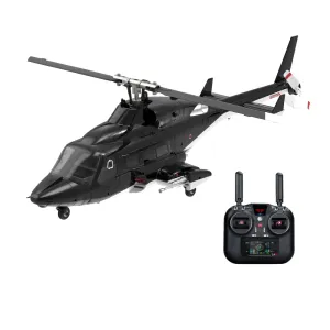Eachine E188S AirWolf 2.4G 9CH 6G GPS Optical Flow Localization LiDAR TOF Altitude Hold Dual Brushless Motor 1:34 Scale Flybarless RC Helicopter RTF With Aluminum Box
