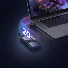 UGREEN CM777 20Gbps M.2 NVMe SATA SSD Case RGB Lighting Dual Protocol SSD Enclosure Adapter USB 3.2 Gen2 High Speed External Solid State Enclosure