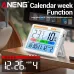 ANENG AP01 Thermohygrometer Clock with Backlit LCD Display Real-Time Temperature and Humidity Monitor Built-in Alarm and Calendar Type-C Charging