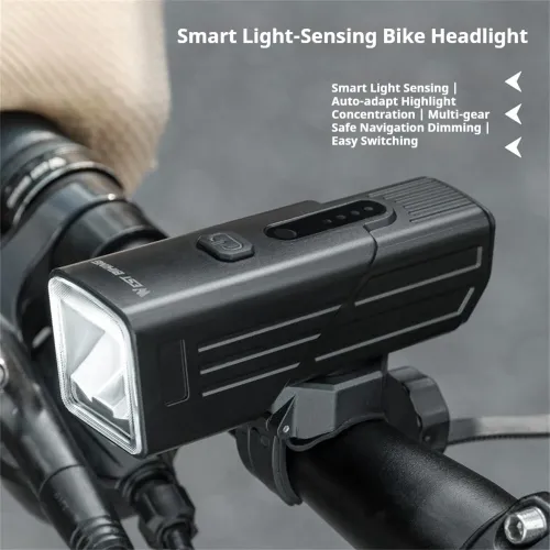WESBIKING 400LM Smart Light-sensing Bicycle Headlight Portable Flashlight Waterproof Type-Charging Quick Release Bike Front Light for MTB Night Cycling Safety