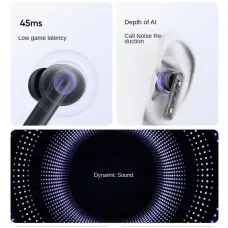 Realme Buds T310 bluetooth Headset Wireless ANC Earphone 46dB Depth Noise Cancelling AI Call Noise Reduction 3D Surround Sound 40H Battery Life Low Game Delay In-ear Sports Headphones