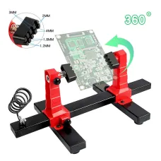 Adjustable 360 Degree Rotation PCB Holder Soldering Iron Stand Spring Loaded Clamps Lightweight Non Slip Rubber Feet Electronic Assembly Tool