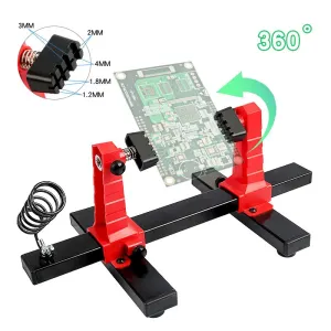Adjustable 360 Degree Rotation PCB Holder Soldering Iron Stand Spring Loaded Clamps Lightweight Non Slip Rubber Feet Electronic Assembly Tool