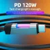 120W USB-A to USB-C RGB Cable Fast Charging Data Transmission Copper Core Line 1M/2M Long for iPhone 16 16 Pro 15 Pro Max for Huawei Pura X for Xiaomi 15Pro for Samsung Galaxy S25 Ultra