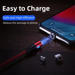 2.1A USB-A to iP/Micro/Type-C Magnetic Cable Fast Charging Copper Core Line 1M/2M Long for iPhone 15 14 13 for Samsung Galaxy S24 for Xiaomi Civi4 Pro for Huawei Pura70 Ultra