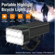 BIKIGH8 LEBike Headlight 900Lm Brightness Dual Distance Beams 4000mAh Battery USB Rechargeable IPX6 Waterproof Rotatable Flashlight for Cycling Camping Fishing